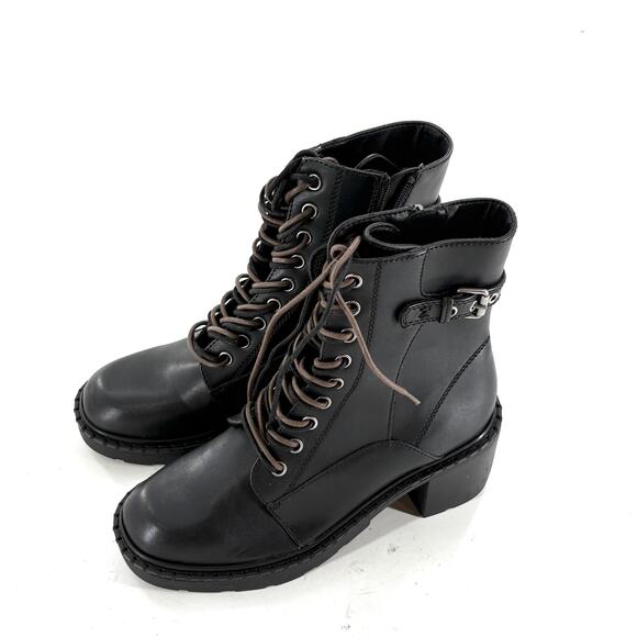 Zodiac Paxon Combat Boots 7 Black NWOT Lace Up Ankle Booties Heel Grunge 90s Y2k - Picture 5 of 7
